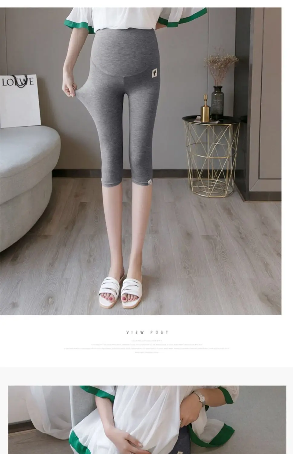 Pregnant Women's Black Modal Leggings Large Size — feature 26