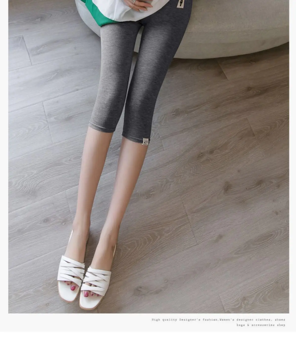 Pregnant Women's Black Modal Leggings Large Size — feature 27