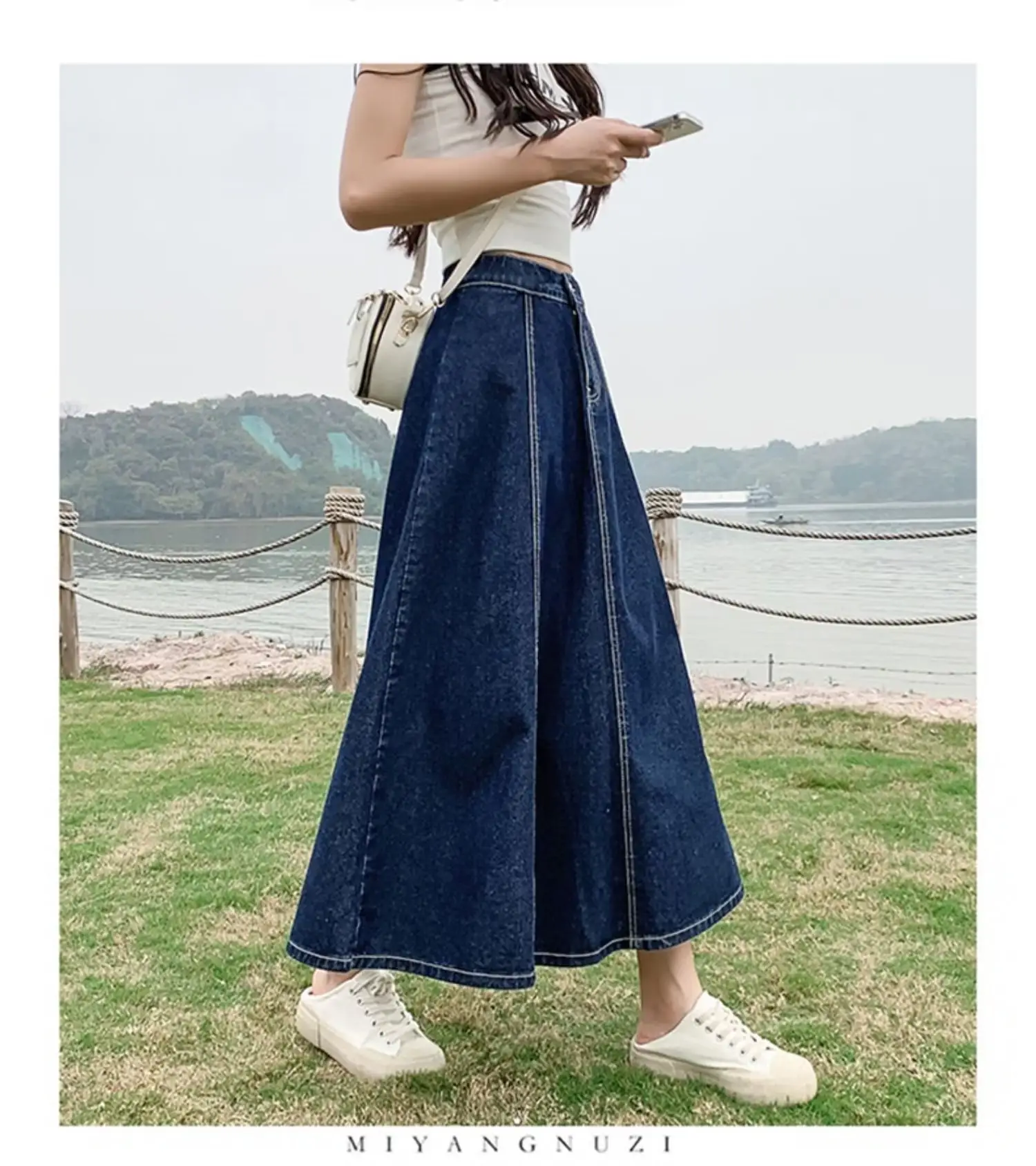 Denim A-Line Skirt Women Summer 2022 - Image 4