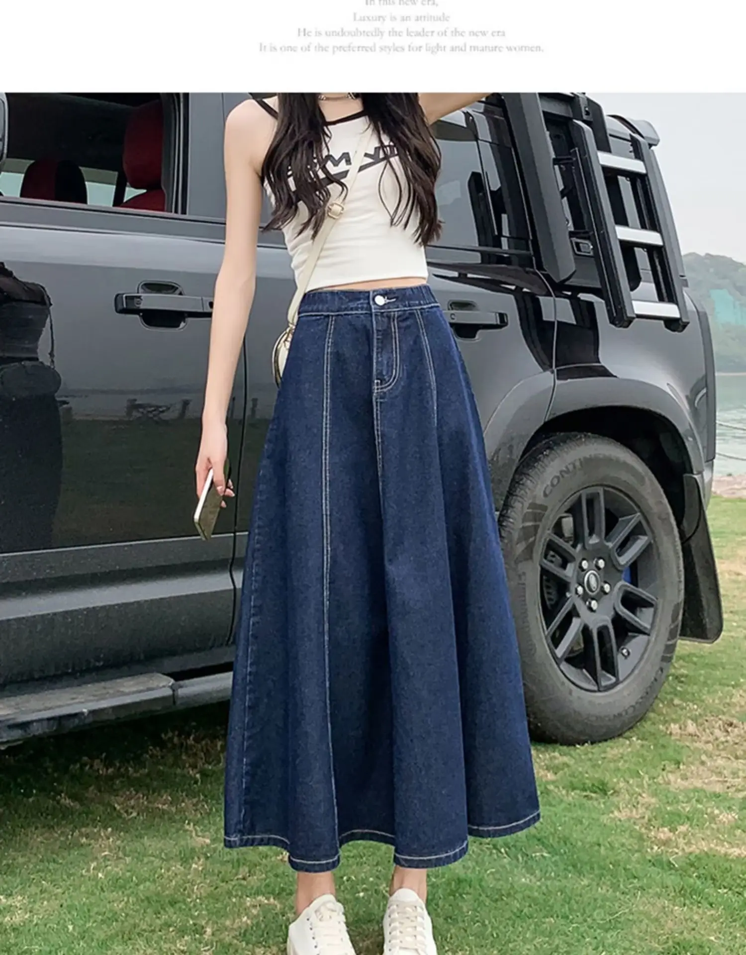 Denim A-Line Skirt Women Summer 2022 - Image 6