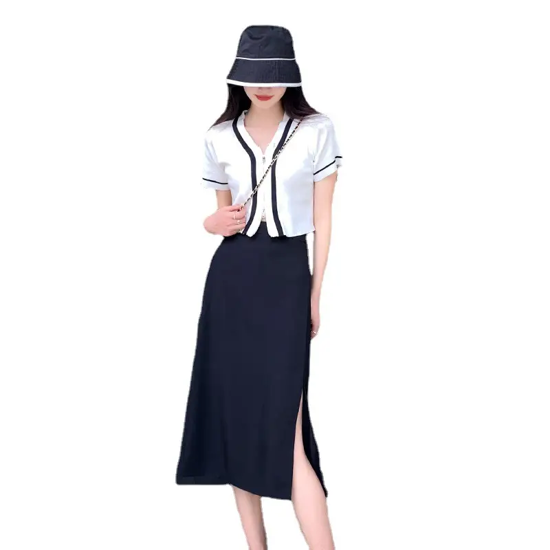 Women's Green Side Slit A-Line Skirt Mid Length - Image 9
