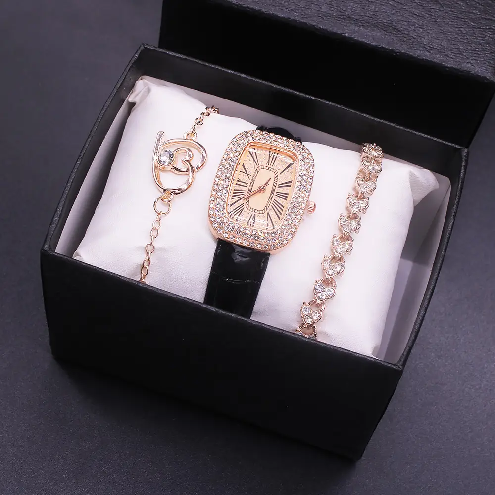 Cross-Border Quartz Watch Set for Women with Diamonds — feature 11