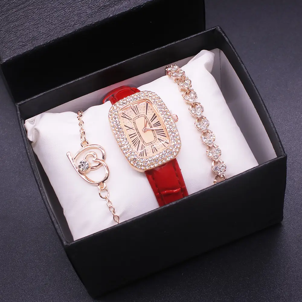 Cross-Border Quartz Watch Set for Women with Diamonds — feature 6