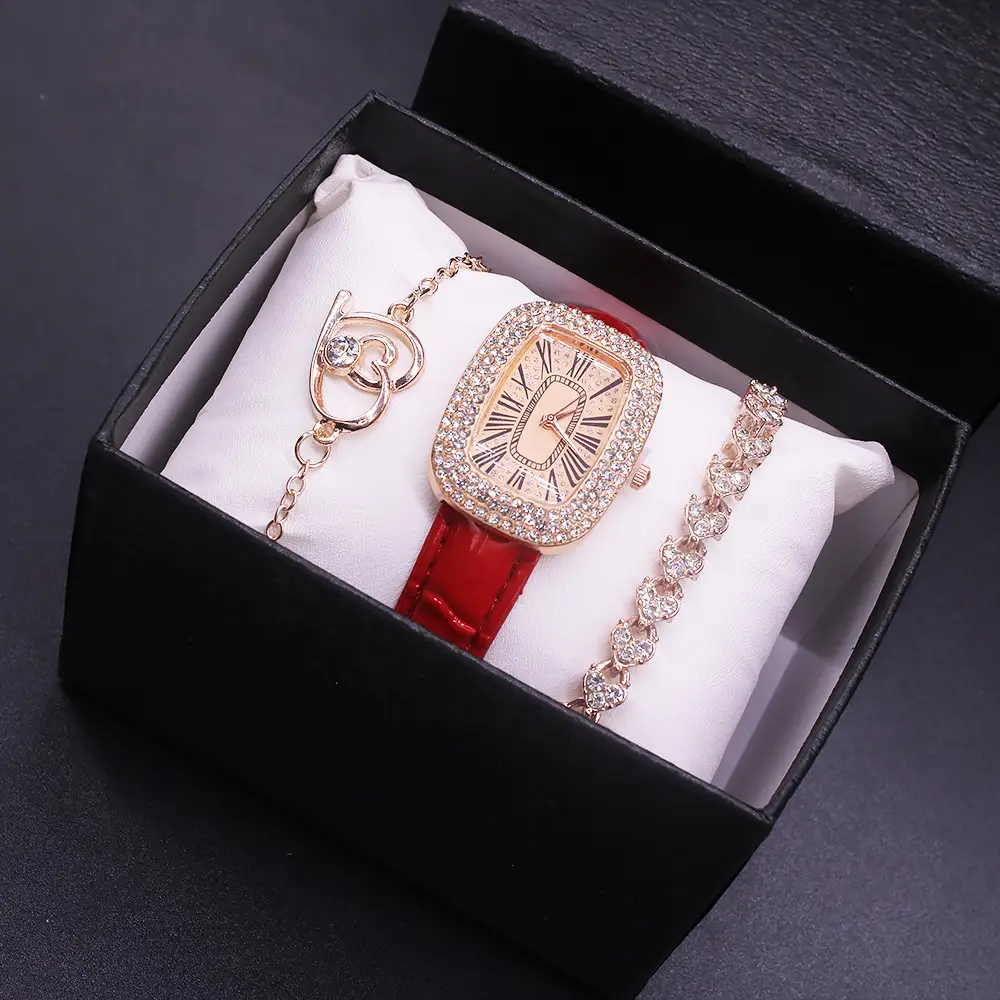 Cross-Border Quartz Watch Set for Women with Diamonds — feature 7