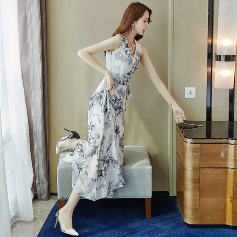 Beach Dress Long Floral Waist Tie Summer 2026