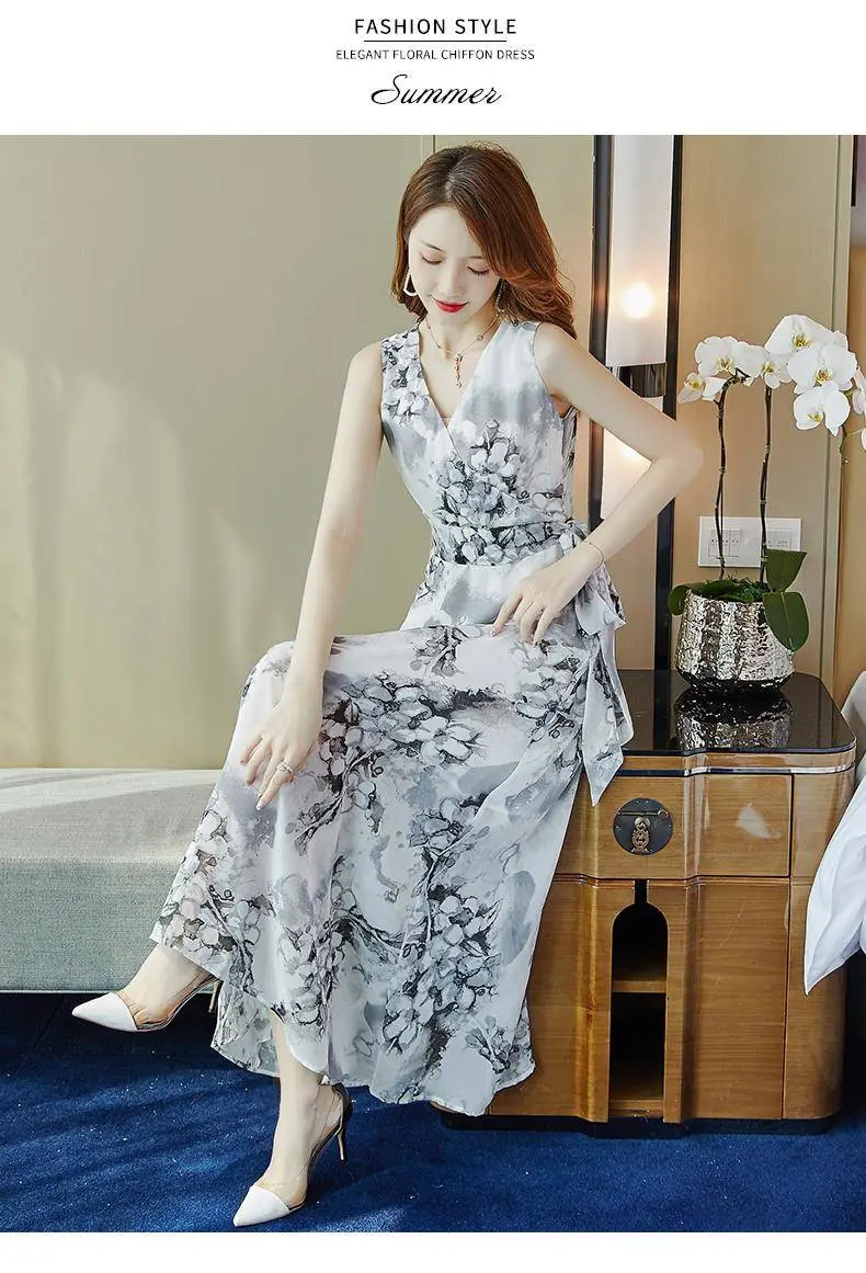 Beach Dress Long Floral Waist Tie Summer 2026 — feature 12