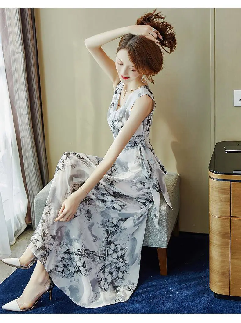 Beach Dress Long Floral Waist Tie Summer 2026 — feature 9