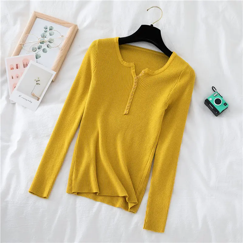 Women Knitted V-Neck Long Sleeve Top 2025 - Image 10