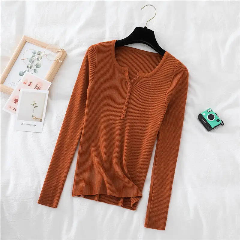Women Knitted V-Neck Long Sleeve Top 2025 - Image 6