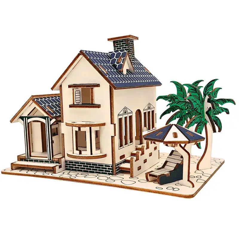 3D Wooden School Model for Kids Educational Toy - Image 83