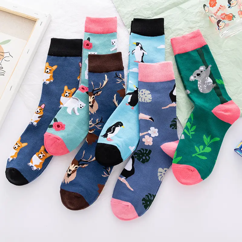Animal Zhuji Colorful Summer Men's Socks Trendy Brand Socks Cotton Mid-Tube Trendy Men's Socks Popular Women's Wholesale