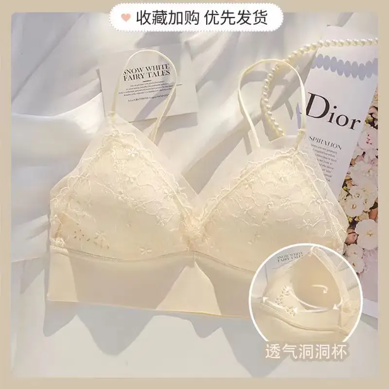 Wireless Flat Chest Bra with Hole Cup & Transparent Padded - Image 2