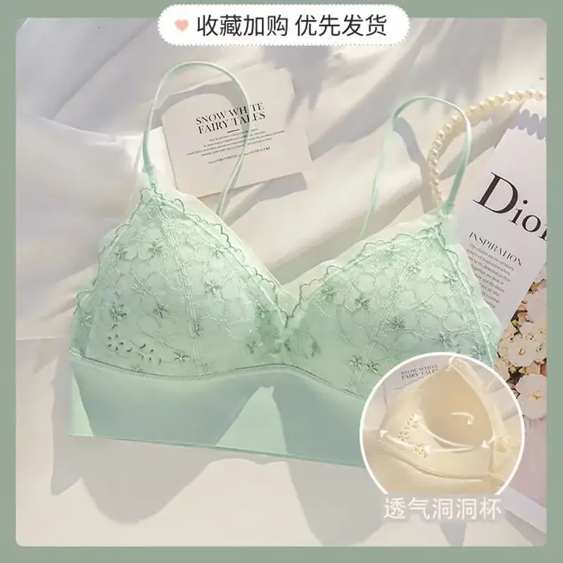 Wireless Flat Chest Bra with Hole Cup & Transparent Padded - Image 3