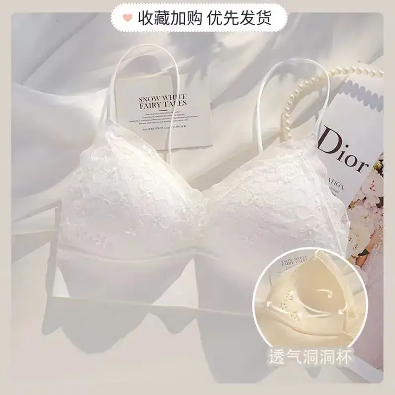 Wireless Flat Chest Bra with Hole Cup & Transparent Padded - Image 4