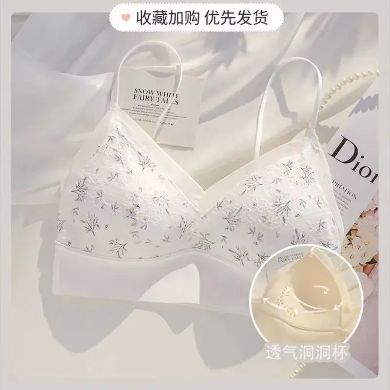 Wireless Flat Chest Bra with Hole Cup & Transparent Padded - Image 7