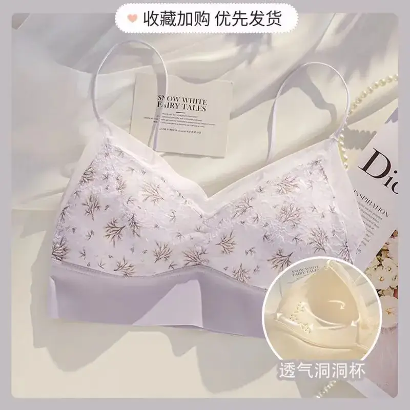 Wireless Flat Chest Bra with Hole Cup & Transparent Padded - Image 8