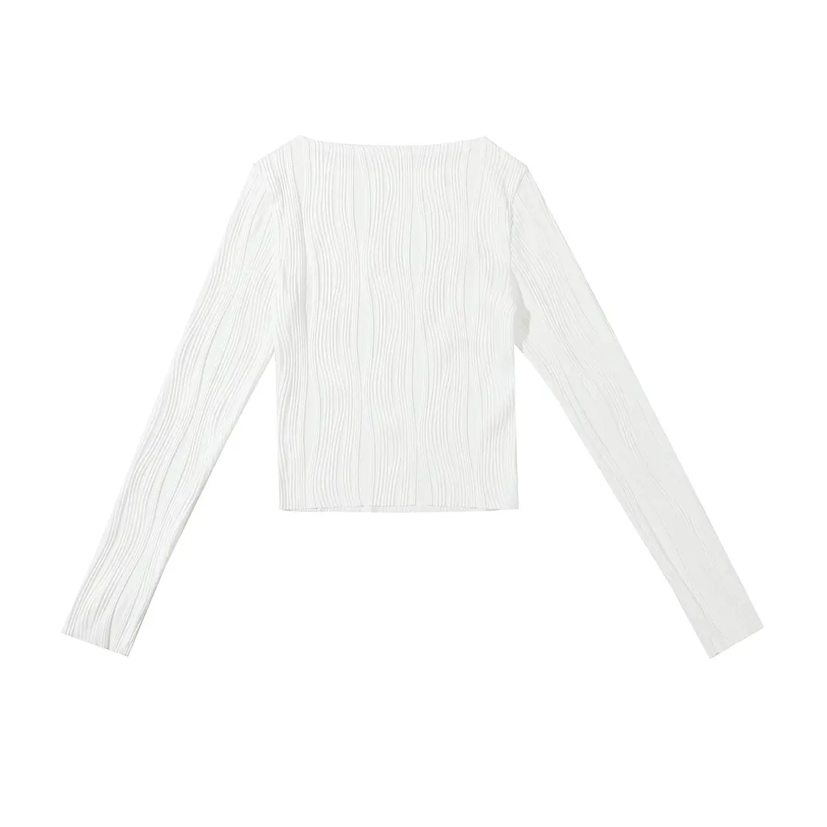 Women's White Patchwork Long Sleeve Top 2025 — feature 10