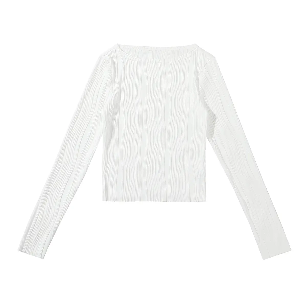 Women's White Patchwork Long Sleeve Top 2025 — feature 9
