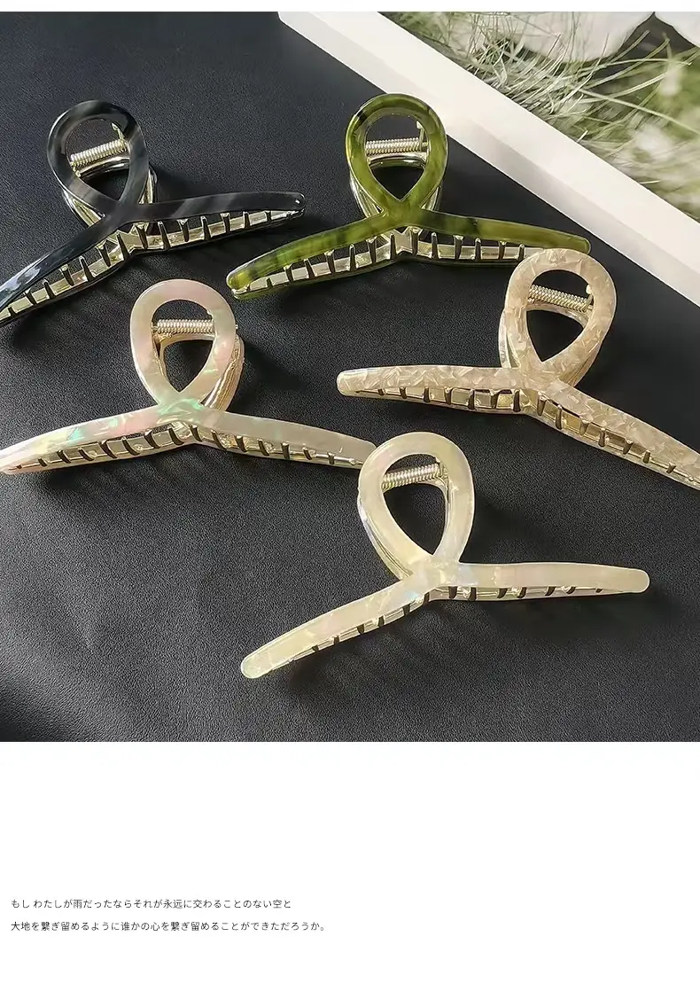 Elegant Metal Acetic Acid Hairpin Women's Clip — feature 4