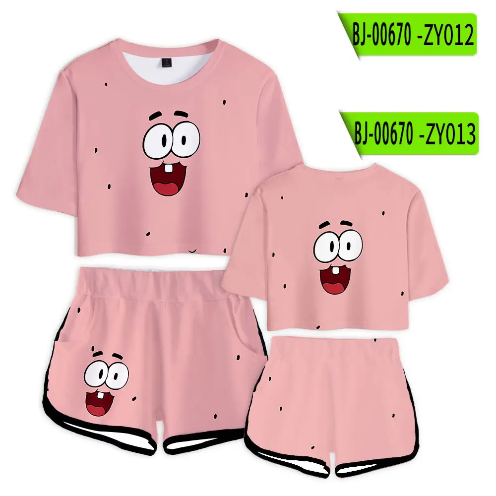 Baby Suit Yellow Cartoon Shorts Set for Girls - Image 2