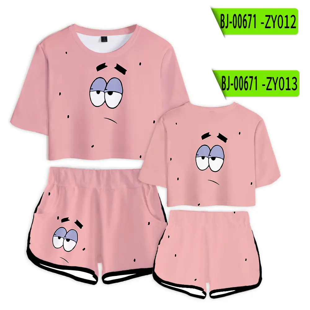 Baby Suit Yellow Cartoon Shorts Set for Girls - Image 3