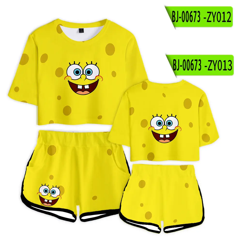 Baby Suit Yellow Cartoon Shorts Set for Girls - Image 5