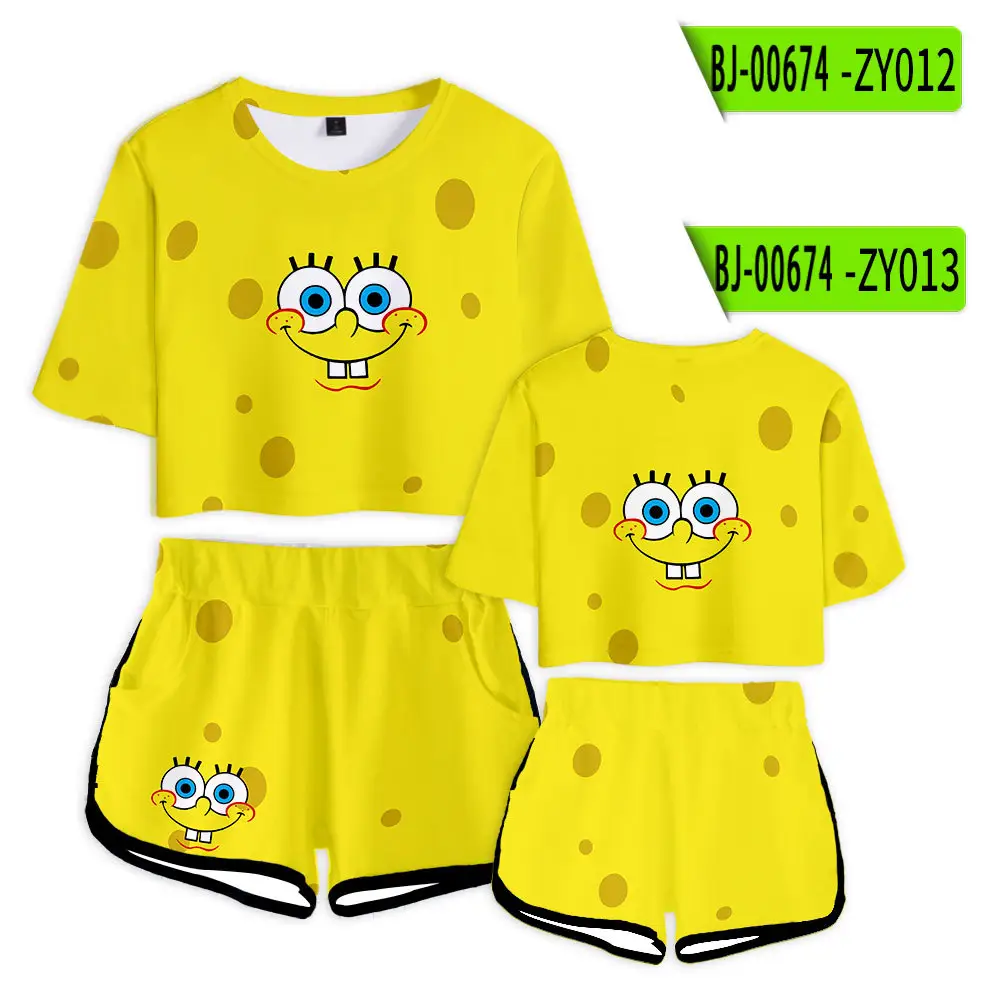 Baby Suit Yellow Cartoon Shorts Set for Girls - Image 6