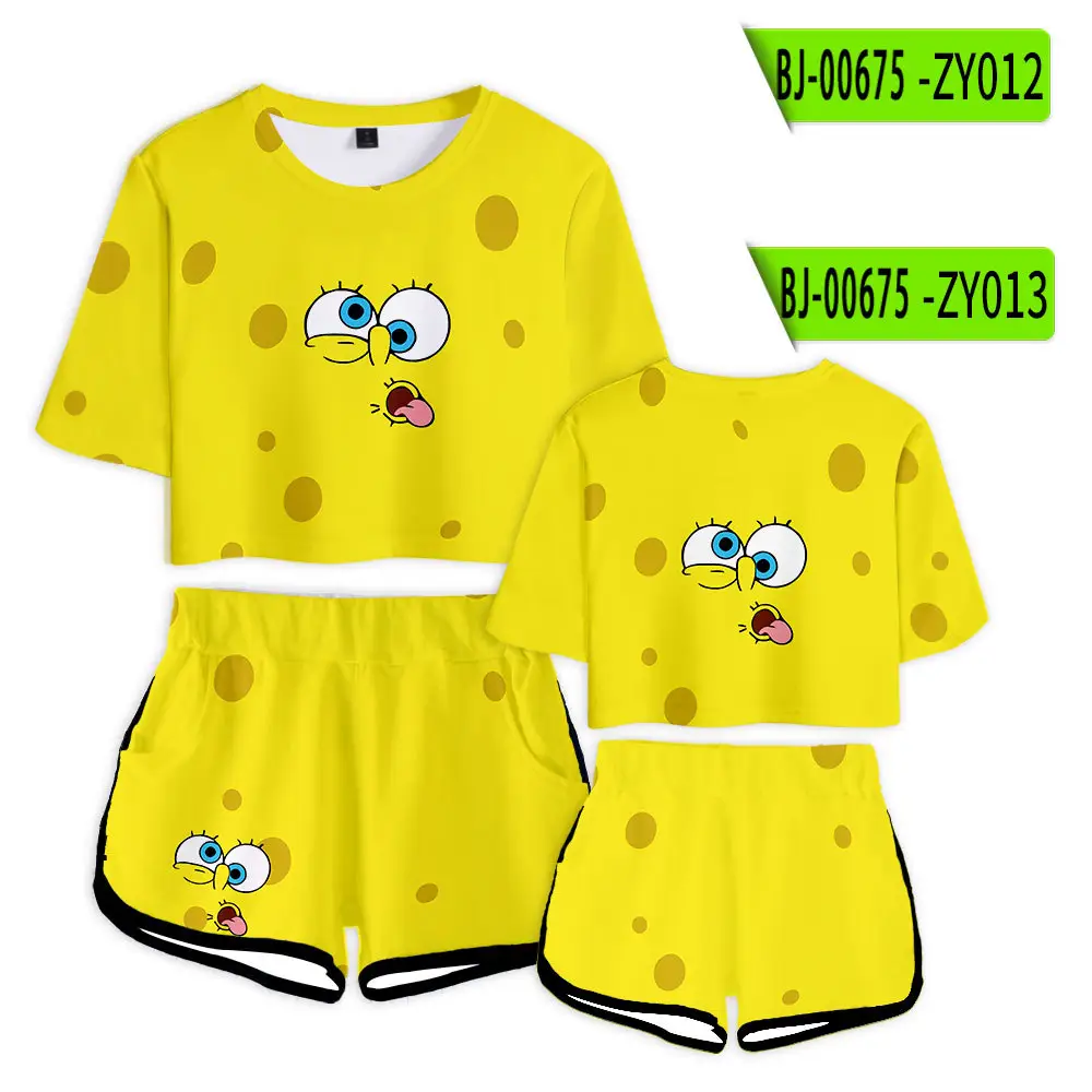 Baby Suit Yellow Cartoon Shorts Set for Girls - Image 7