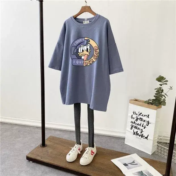 Pregnant Women Cotton Mickey Printed T-Shirt White — feature 19