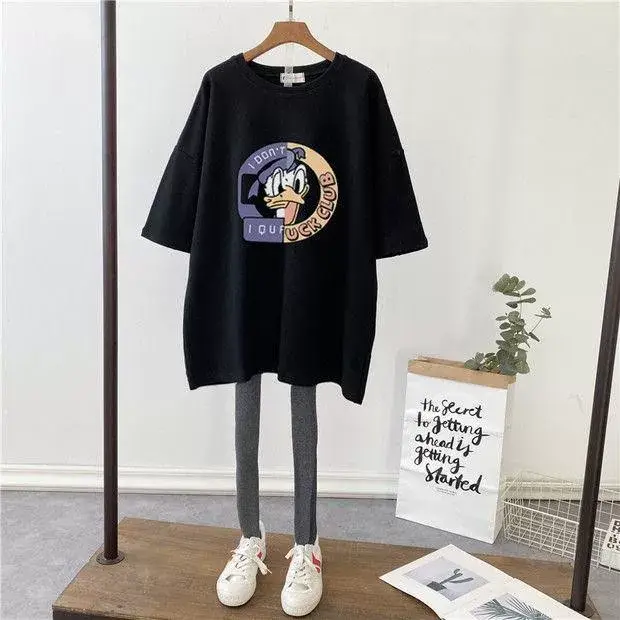 Pregnant Women Cotton Mickey Printed T-Shirt White — feature 22