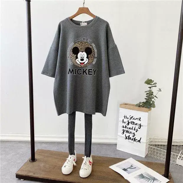 Pregnant Women Cotton Mickey Printed T-Shirt White — feature 26