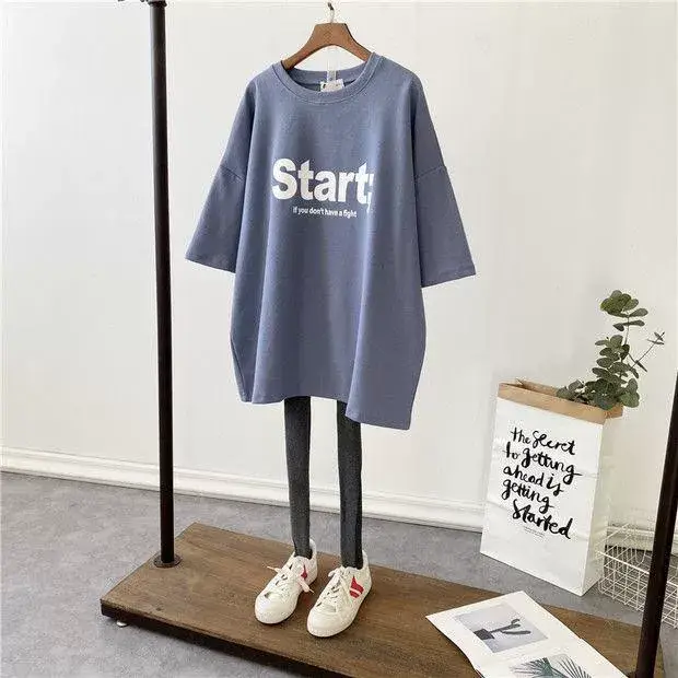Pregnant Women Cotton Mickey Printed T-Shirt White — feature 4