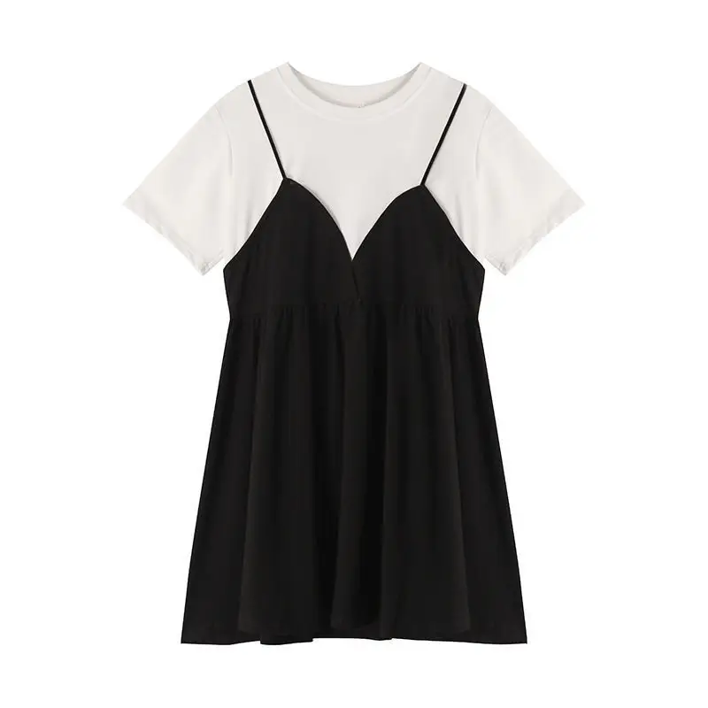 Maternity Dress Summer Loose Plus Size Fake Two Piece - Image 7