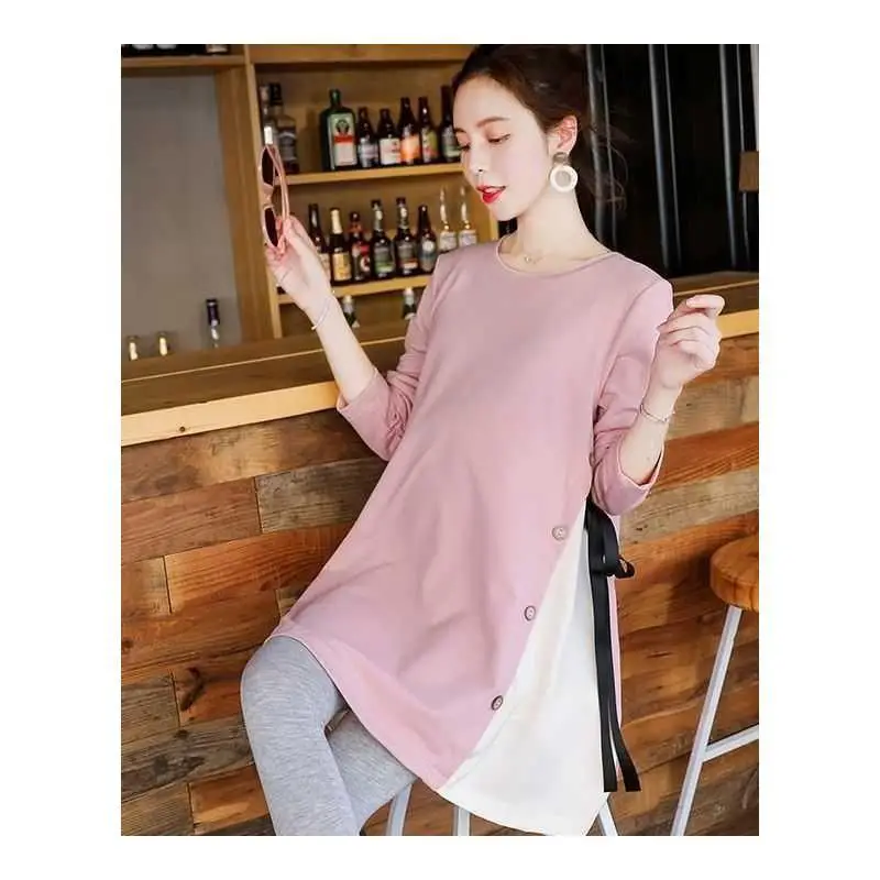 Maternity T-Shirt Set Light Blue Long Sleeve - Image 7