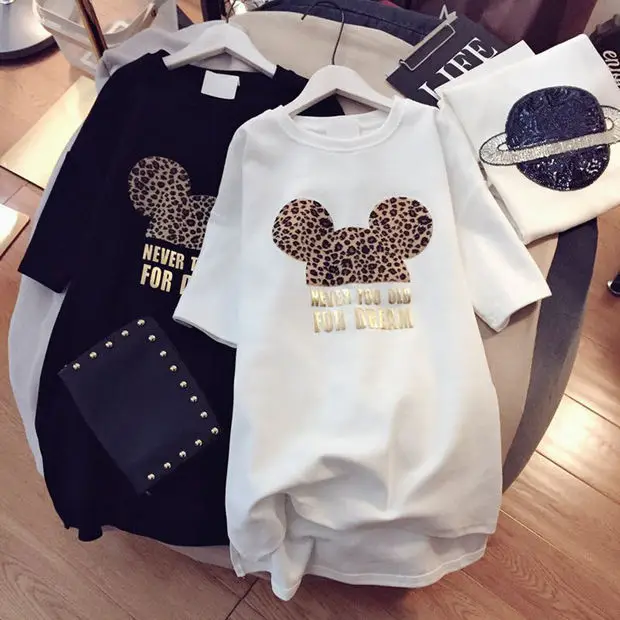 White (Leopard print Mickey ears)