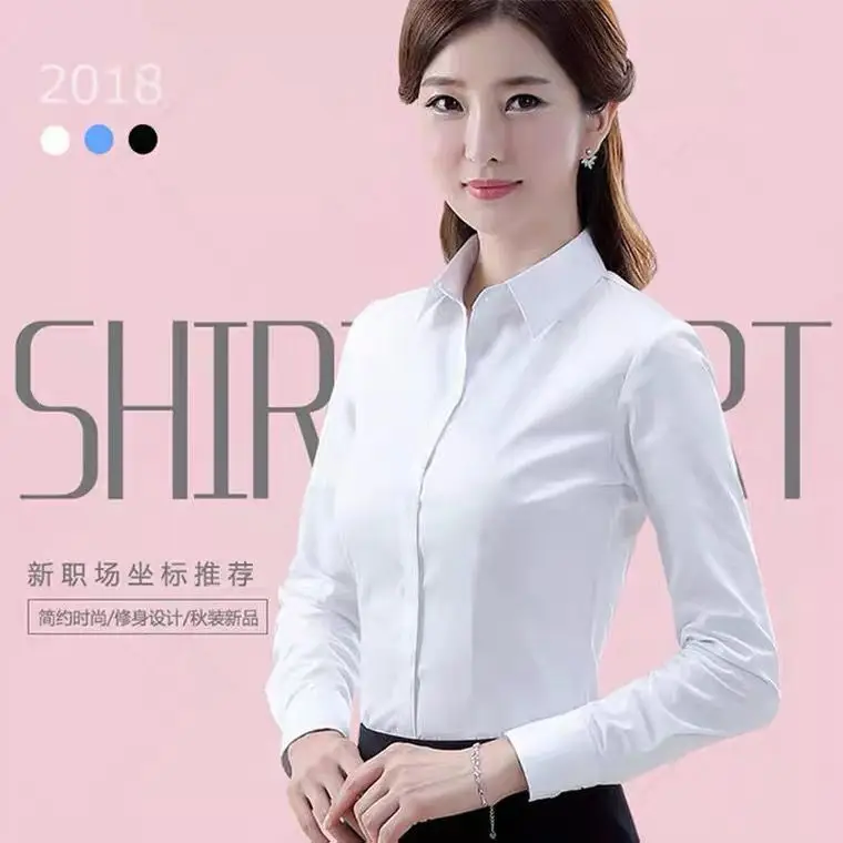 Women White Slim Fitting Shirt Short Sleeve Formal Wear - Image 4