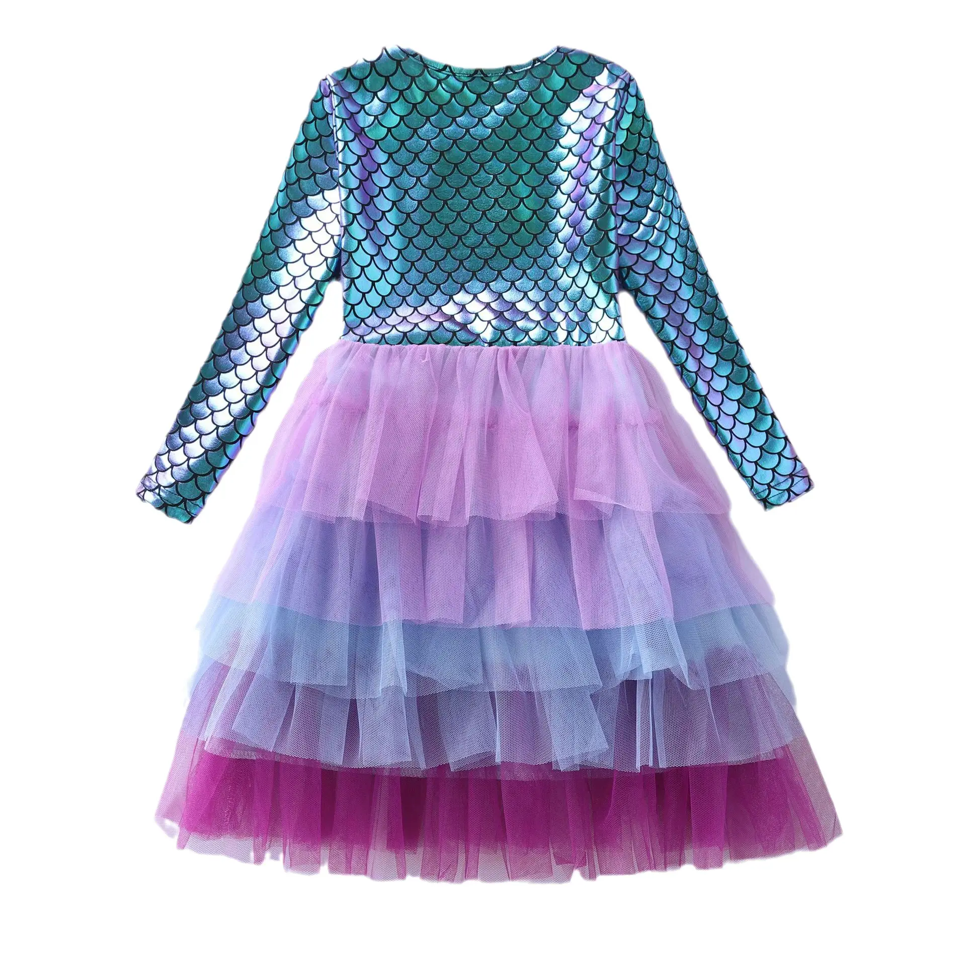 Girls Princess Dress Pink Tulle Long Sleeve Birthday Party - Image 7