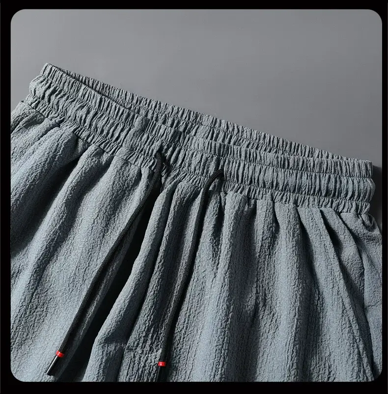 Men Ice Silk Casual Pants Grey Loose Large — feature 4