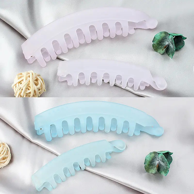 Japanese Korean Transparent Cross Clip Hair Accessory Light Color