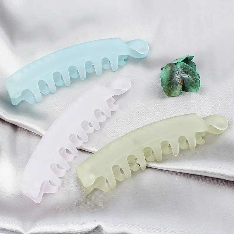 Japanese Korean Transparent Cross Clip Hair Accessory Light Color