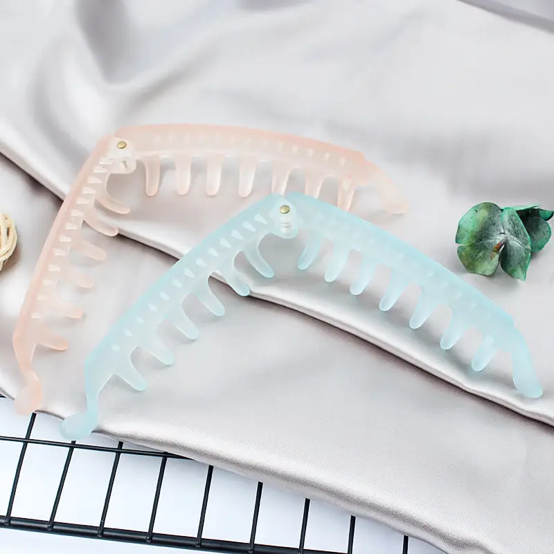 Japanese Korean Transparent Cross Clip Hair Accessory Light Color