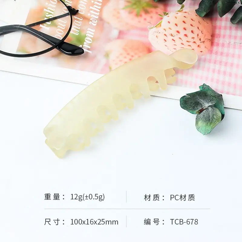 Japanese Korean Transparent Cross Clip Hair Accessory Light Color