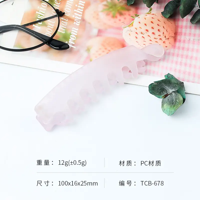 Japanese Korean Transparent Cross Clip Hair Accessory Light Color