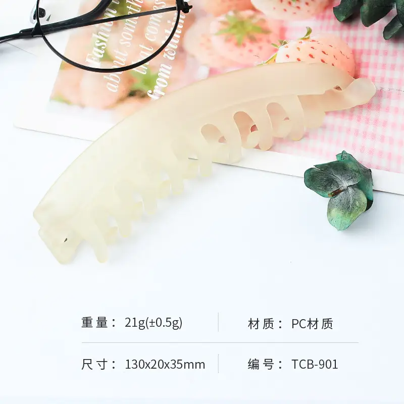 Japanese Korean Transparent Cross Clip Hair Accessory Light Color