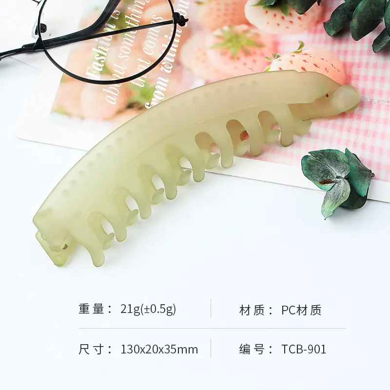 Japanese Korean Transparent Cross Clip Hair Accessory Light Color