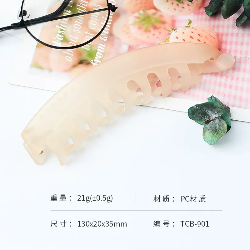 Japanese Korean Transparent Cross Clip Hair Accessory Light Color