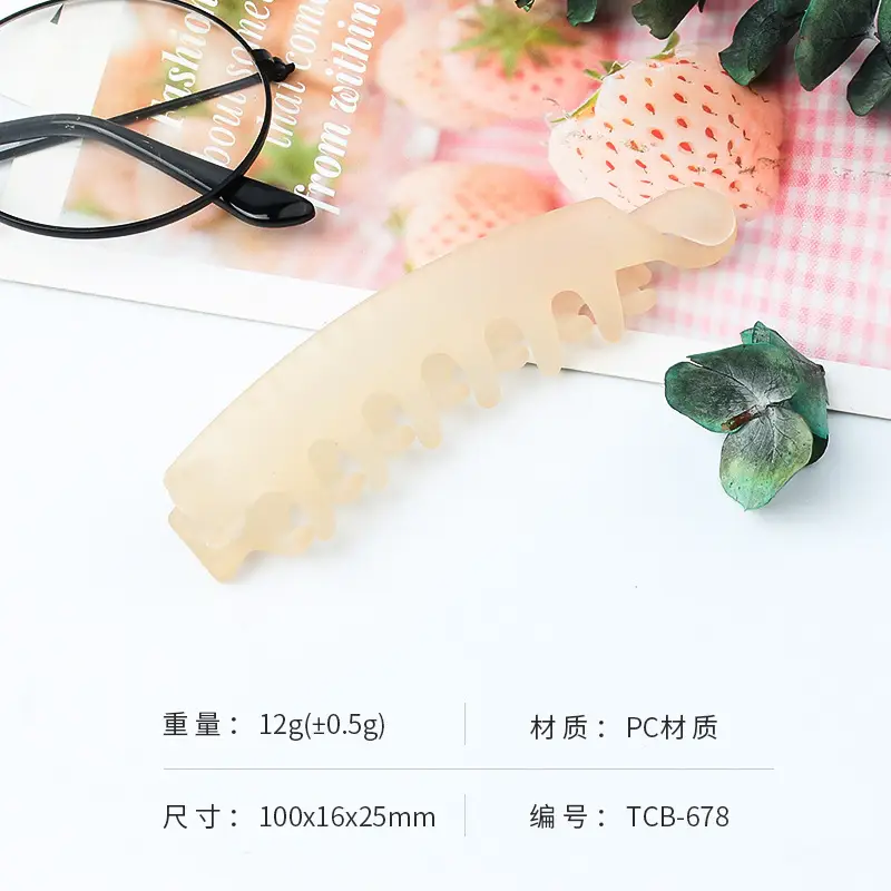 Japanese Korean Transparent Cross Clip Hair Accessory Light Color