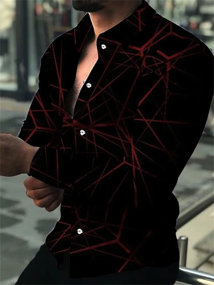 Men's 3D Leopard Print Long Sleeve Shirt Teal Yellow - Image 10