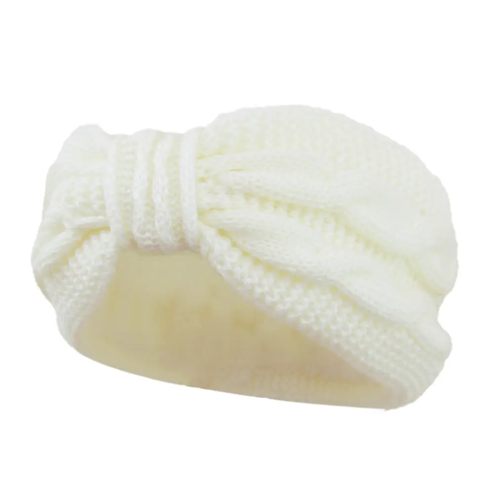 Double Twist Fleece Bow Hair Band White - Image 2