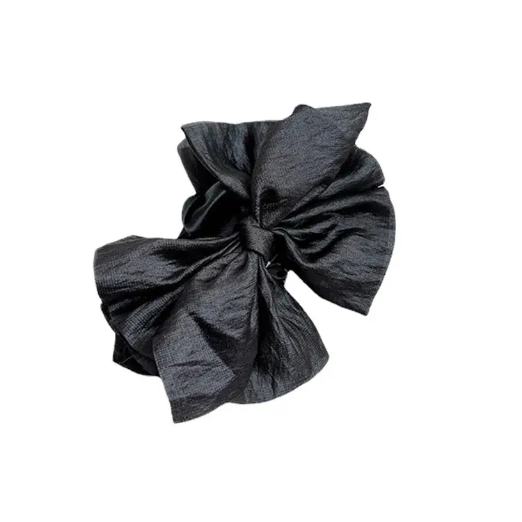 Black Hair Claw Clip Large Versatile Bow - Image 5